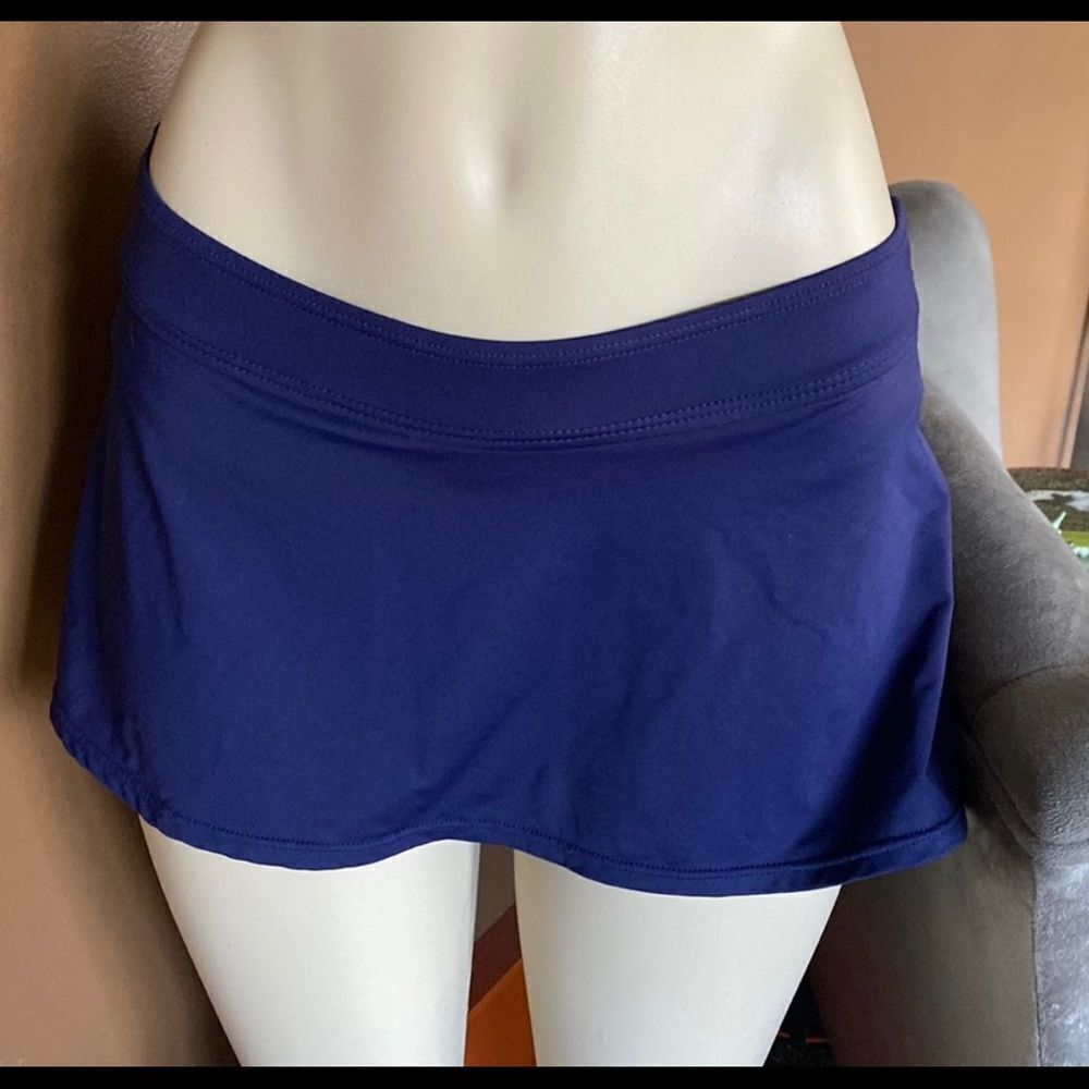Anne Cole Navy Swim built in Bottoms Skirt Navy NWT XS